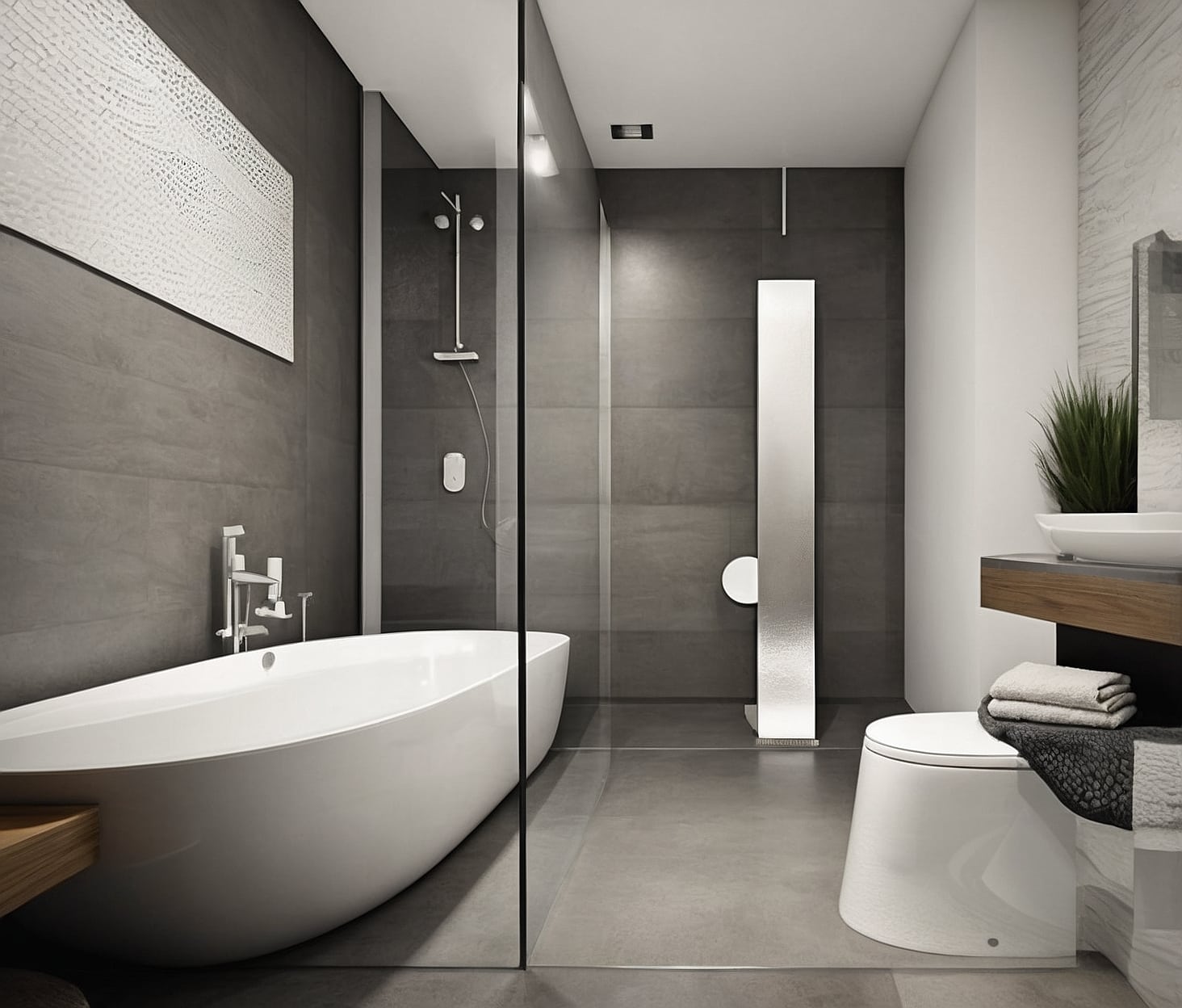 Elegante diseño de interiores de baño.